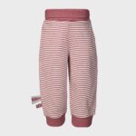organicera organic baby pants with elastic band bordeaux striped