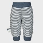 organicera organic baby pants with elastic band indigo striped