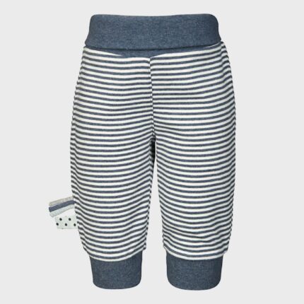 organicera organic baby pants with elastic band indigo striped