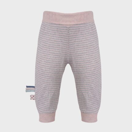 organicera organic baby pants with elastic band rose stirped