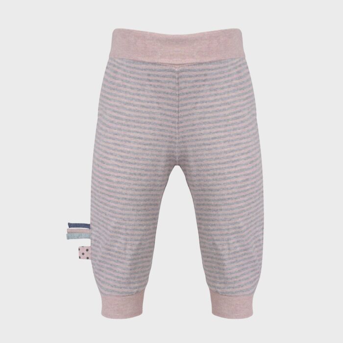 organicera organic baby pants with elastic band rose stirped
