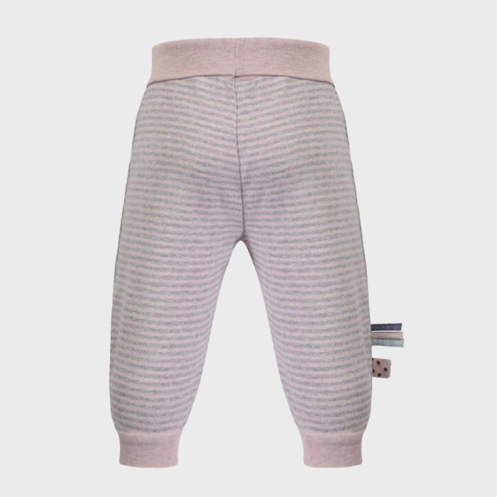organicera organic baby pants with elastic band rose stirped