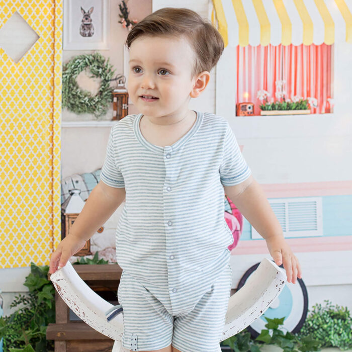 organicera organic baby romper aqua