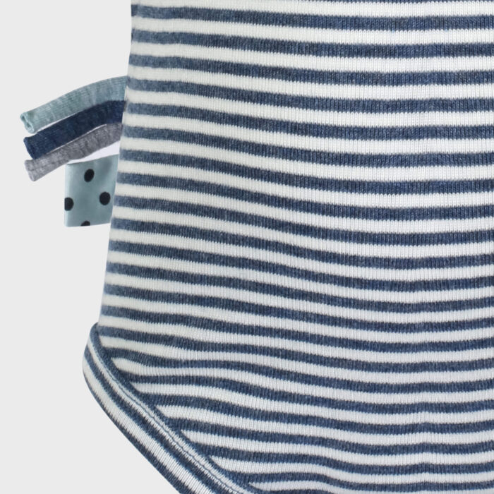 organicera organic baby short sleeve body indigo striped