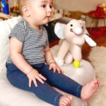 organicera organic baby short sleeve body indigo striped