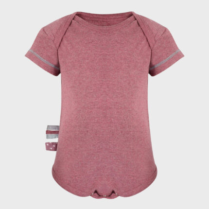 organicera organic baby short sleeve body suit bordeaux