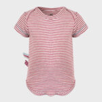 organicera organic baby short sleeve body suit bordeaux striped