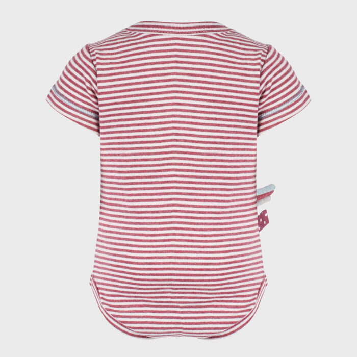 organicera organic baby short sleeve body suit bordeaux striped