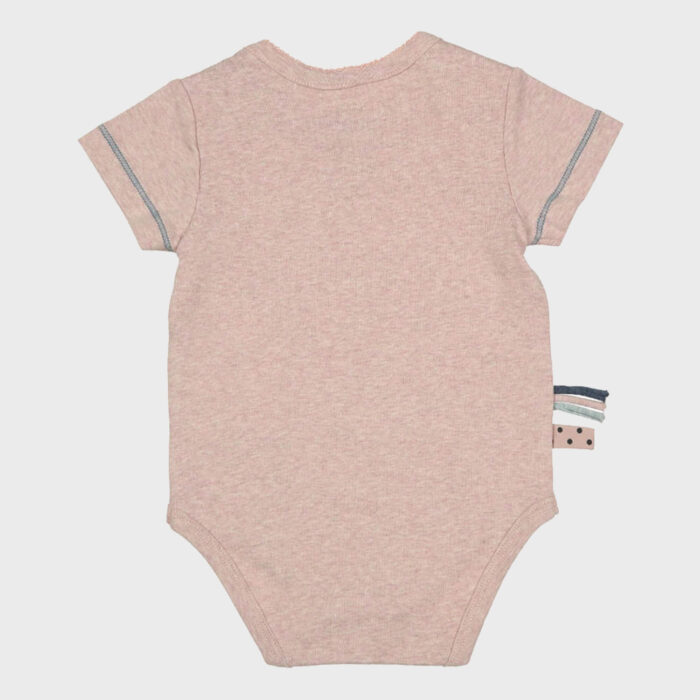 organicera organic baby short sleeve body suit rose