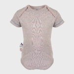 organicera organic baby short sleeve body suit rose striped