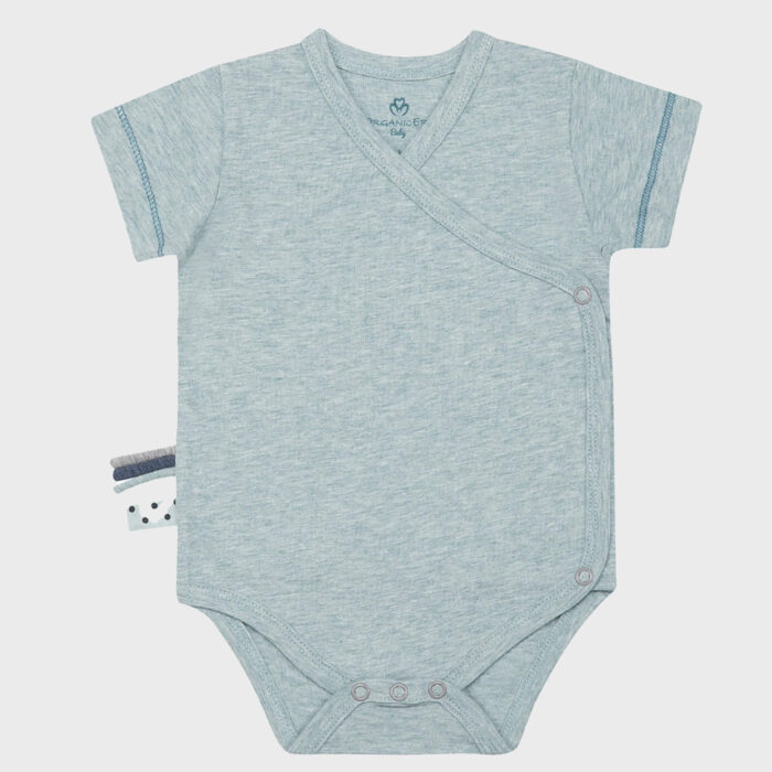organicera organic baby short sleeve kimono body aqua