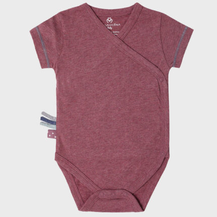 organicera organic baby short sleeve kimono body bordeaux