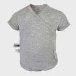 organicera organic baby short sleeve kimono body grey