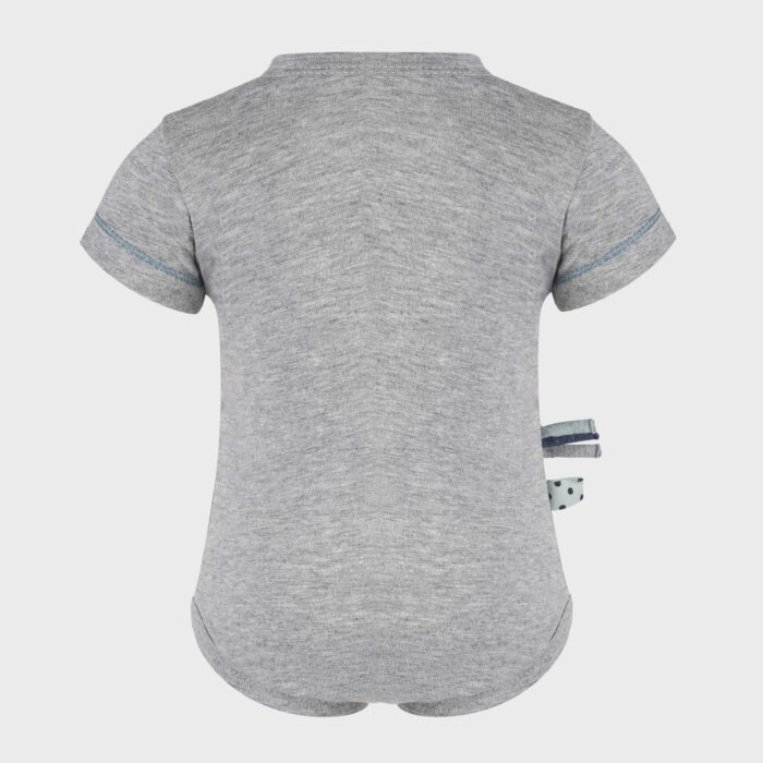 organicera organic baby short sleeve kimono body grey