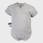 organicera organic baby short sleeve kimono body grey striped