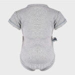organicera organic baby short sleeve kimono body grey striped