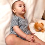 organicera organic baby short sleeve kimono body ındigo striped