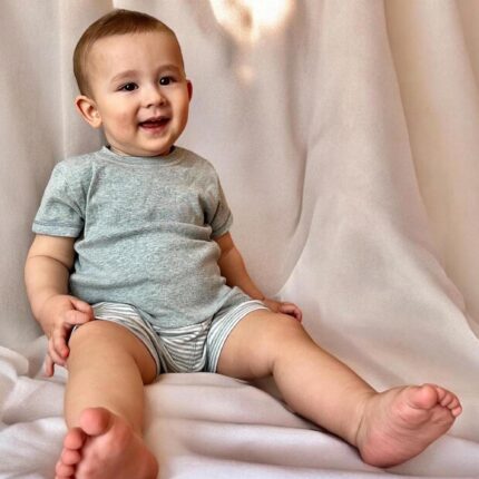 organicera organic baby short sleeve tshirt aqua