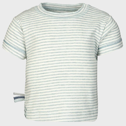 organicera organic baby short sleeve tshirt aqua striped