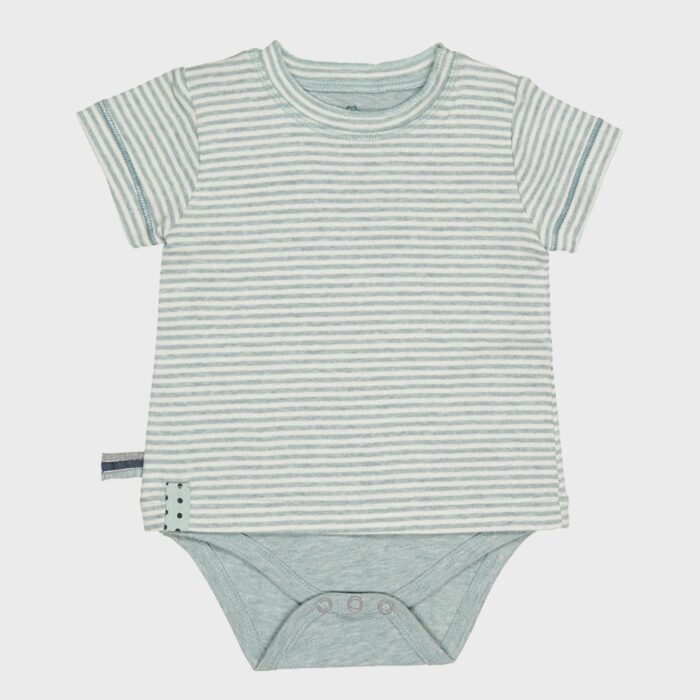 organicera organic baby short sleeve tshirt body aqua striped