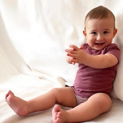 organicera organic baby short sleeve tshirt body bordeaux