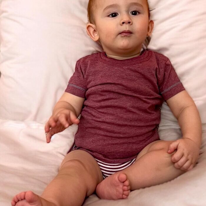 organicera organic baby short sleeve tshirt body bordeaux