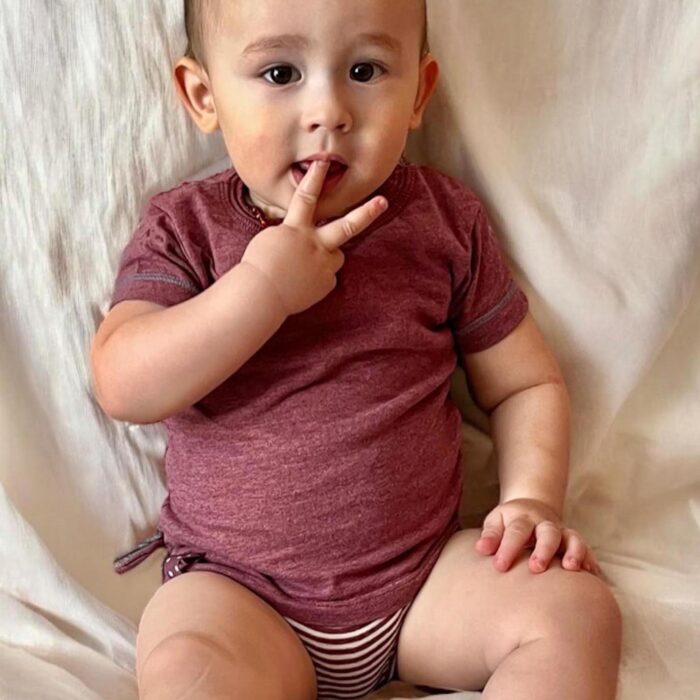 organicera organic baby short sleeve tshirt body bordeaux