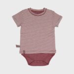 organicera organic baby short sleeve tshirt body bordeaux striped