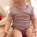 organicera organic baby short sleeve tshirt body bordeaux striped