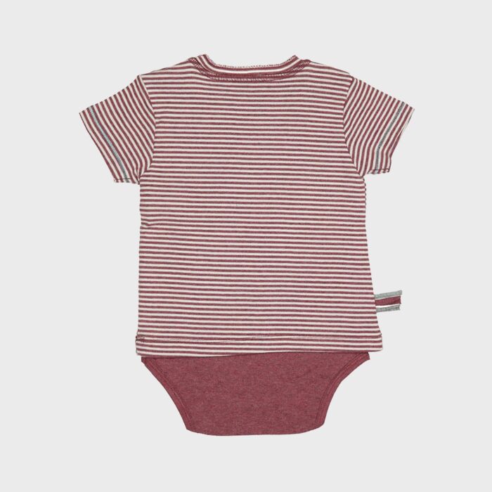 organicera organic baby short sleeve tshirt body bordeaux striped