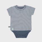 organicera organic baby short sleeve tshirt body ındıgo striped