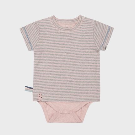 organicera organic baby short sleeve tshirt body rose striped