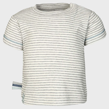 organicera organic baby short sleeve tshirt grey striped