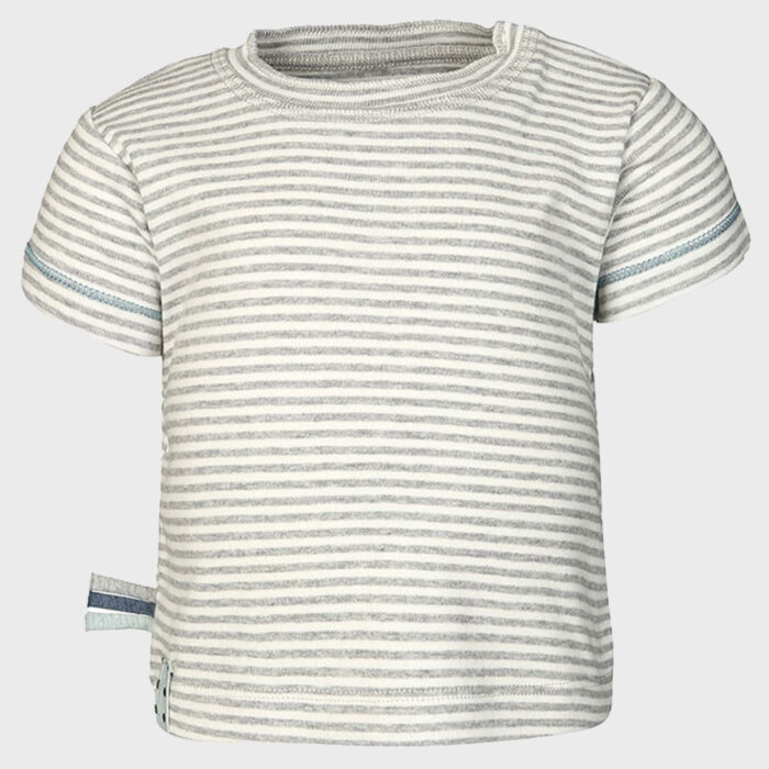 organicera organic baby short sleeve tshirt grey striped