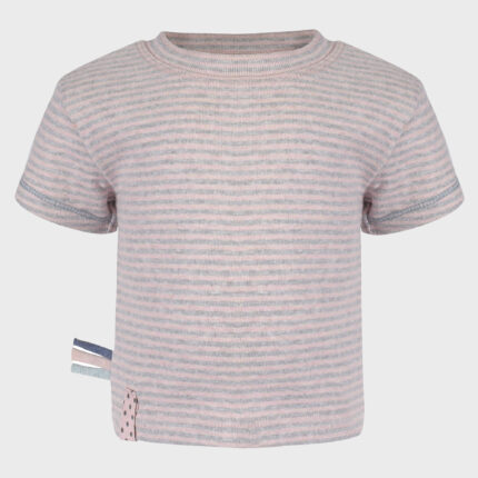 organicera organic baby short sleeve tshirt rose striped