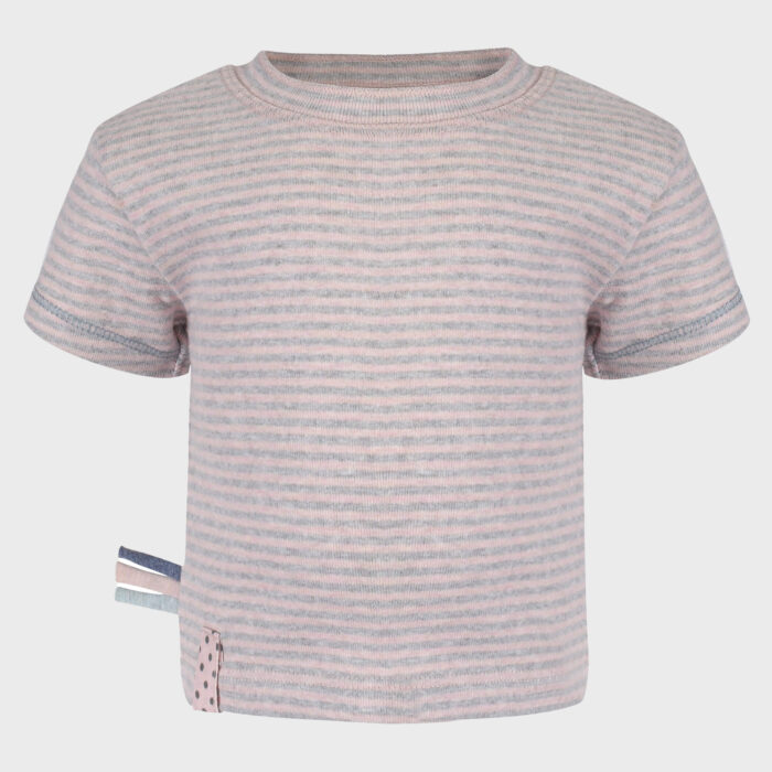 organicera organic baby short sleeve tshirt rose striped