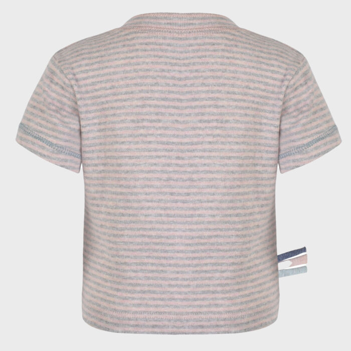 organicera organic baby short sleeve tshirt rose striped