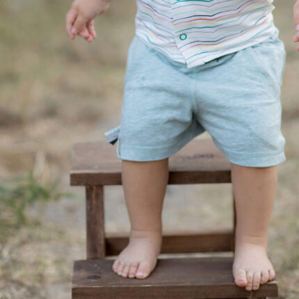 organicera organic baby shorts aqua