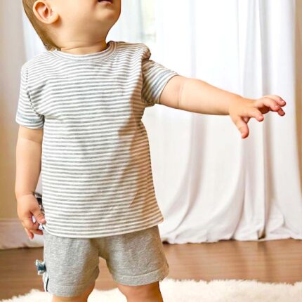 organicera organic baby shorts grey