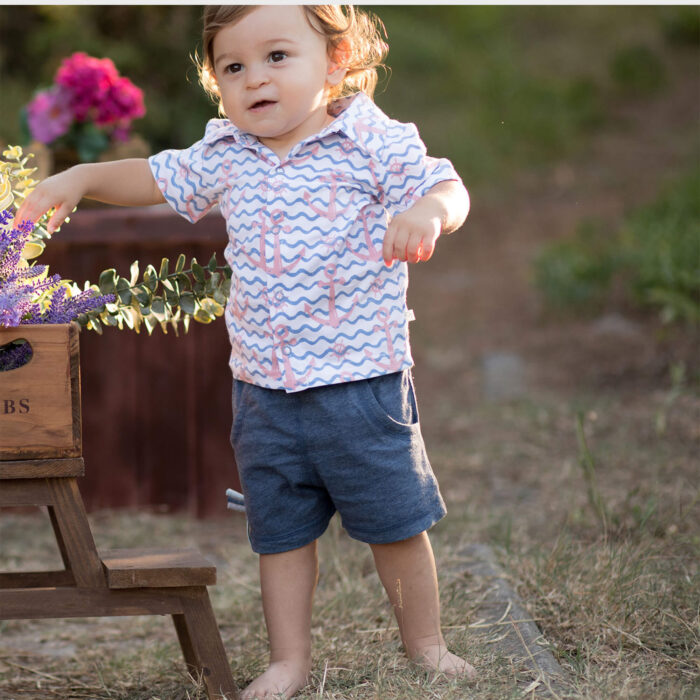 organicera organic baby shorts indigo