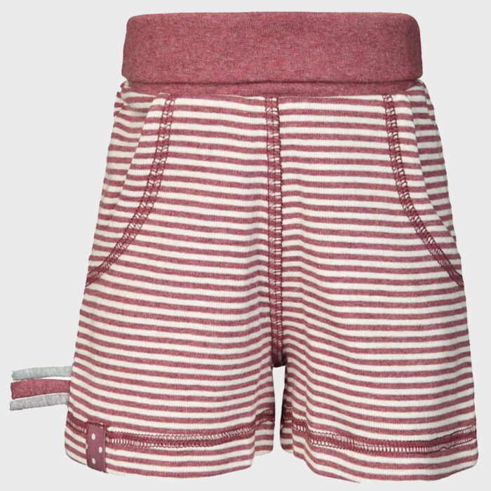 organicera organic baby shorts striped bordeaux