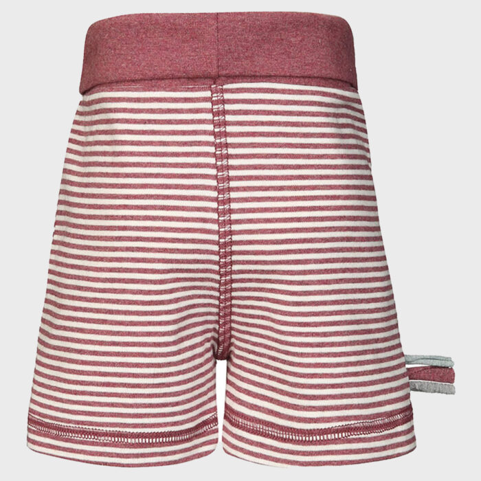organicera organic baby shorts striped bordeaux