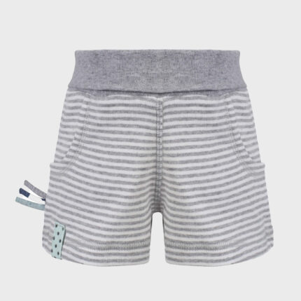 organicera organic baby shorts striped grey
