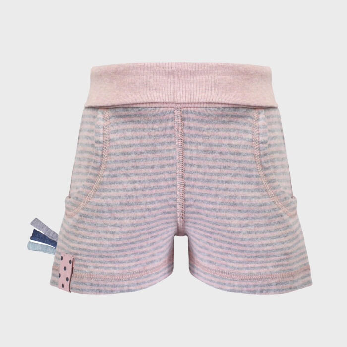 organicera organic baby shorts striped rose