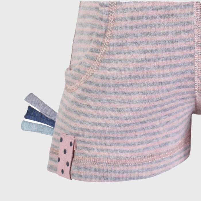 organicera organic baby shorts striped rose
