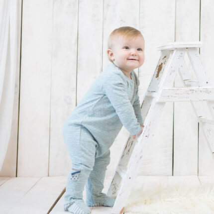 organicera organic baby sleepsuit aqua