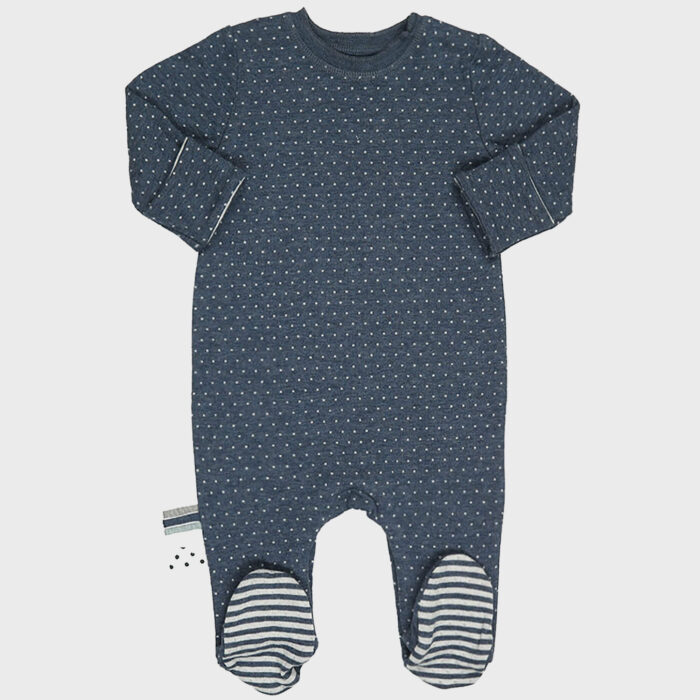 organicera organic baby sleepsuit indigo