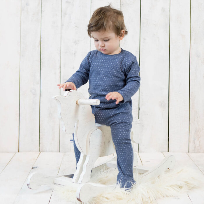 organicera organic baby sleepsuit indigo