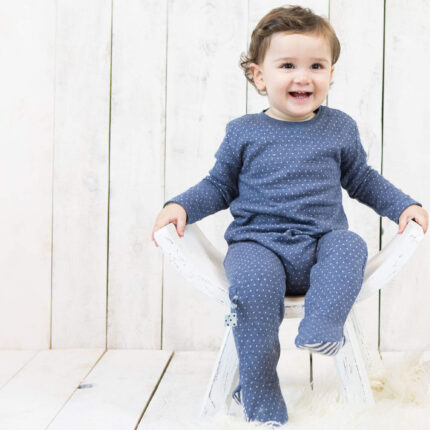 organicera organic baby sleepsuit indigo