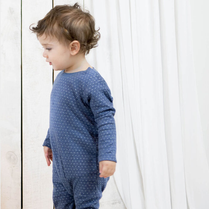 organicera organic baby sleepsuit indigo